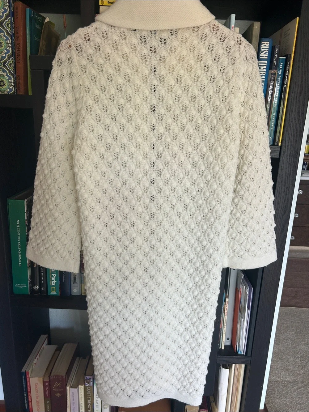 Vintage 1960s Wintuk Orlon Acrylic off white Long Sweater Jacket